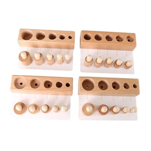 Bothyi - Juego De Bloques De Cilindros Con Clavijas De Madera, Juguete Interactivo, Juego De Construcción Y Apilamiento Para Niños, Pulido, Pintado