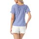 thumbnail image 3 of INSPIRE CHIC Blusa de cuadros para el regreso a clases de mujer con cuello redondo, volantes y mangas abullonadas L Azul Real, 3 of 6