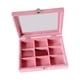 thumbnail image 3 of Bandeja De Joyería De Terciopelo Con Tapa Transparente Rosa, Caja De Almacenamiento Para Anillos Y Pendientes, 9 Rejillas, 3 of 5