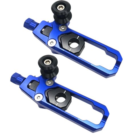 Magideal - Ajustador De Cadena Para Mt15 Xsr155 R15 V3 Tensor De Cadena Herramienta De Ajuste De Cadena De Motocicleta Regulador De Cadena De Aluminio De Fácil I Azul