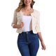 thumbnail image 1 of INSPIRE CHIC Chaquetas de Jean de Mezclilla Recortadas sin Cuello de Manga 3/4 para Mujer Apricot 2XL, 1 of 6