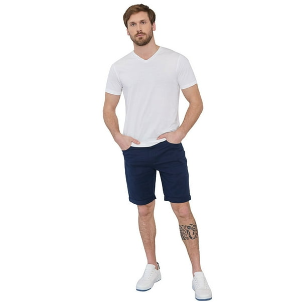 Bermuda Hombre Roll Up Navy Liso Corona