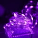 thumbnail image 3 of Luces de cuerda para exteriores de 10 m, luces LED moradas navideñas, decoración para jardín, dormitorio, árbol, luces navideñas., 3 of 5