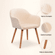 thumbnail image 5 of Pack de 4 Butacas Sitial Poltrona Diamante Terciopelo Acolchado - Beige, 5 of 7