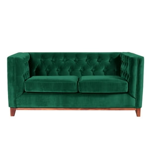 Latam Home - Sofa Roma 2 Cuerpos Tela Velvet Verde
