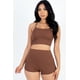 thumbnail image 1 of Conjunto De Top Corto De Tirantes Acanalado Y Shorts Fruncidos, 1 of 2