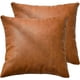 thumbnail image 1 of Funda de almohada lumbar de piel sintética estilo rústico de 30 x 50 cm, moderna y decorativa, para dormitorio, sala de estar, sofá, color marrón, juego de 2, 1 of 6