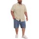 thumbnail image 2 of INSPIRE CHIC Camisas de Verano de Manga Corta de Color Sólido para Hombres Grandes y Altos para la Vuelta al Cole, Vacaciones en la Playa, Talla XL Caqui, 2 of 5