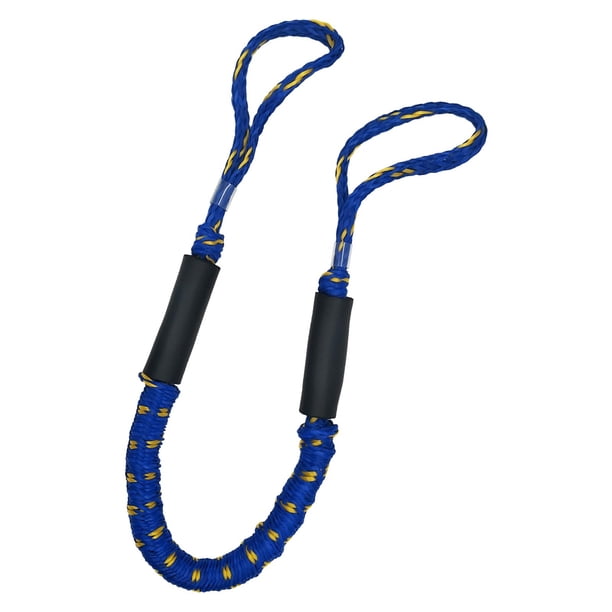 Línea de muelle Bungee para barcos, cuerda de anclaje para barcos, estirable hasta 5,5 pies, rodamiento de carga de 2200 , accesorios para , puntos amarillos azules