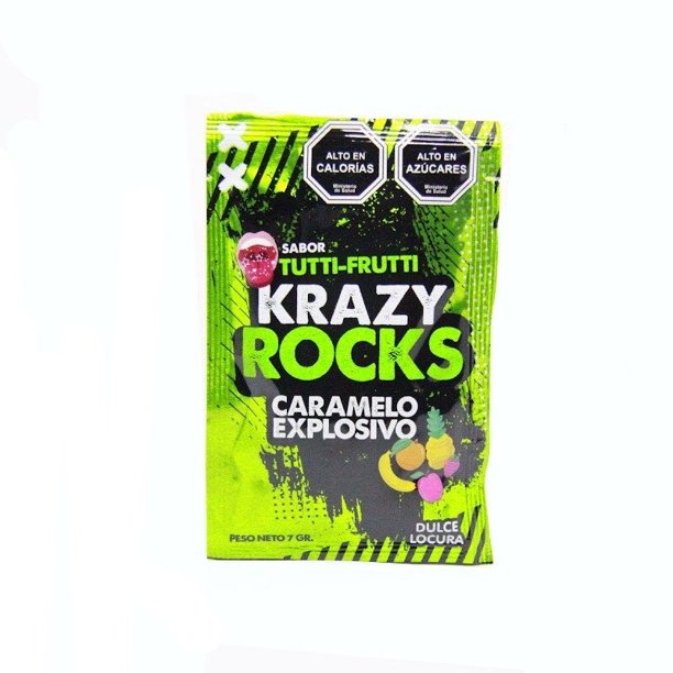 Caramelo Krazy Rocks Tutti Frutti, 7 g | Lider