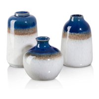 Homeessentials - Set 3 Jarrones Meteoric Azul