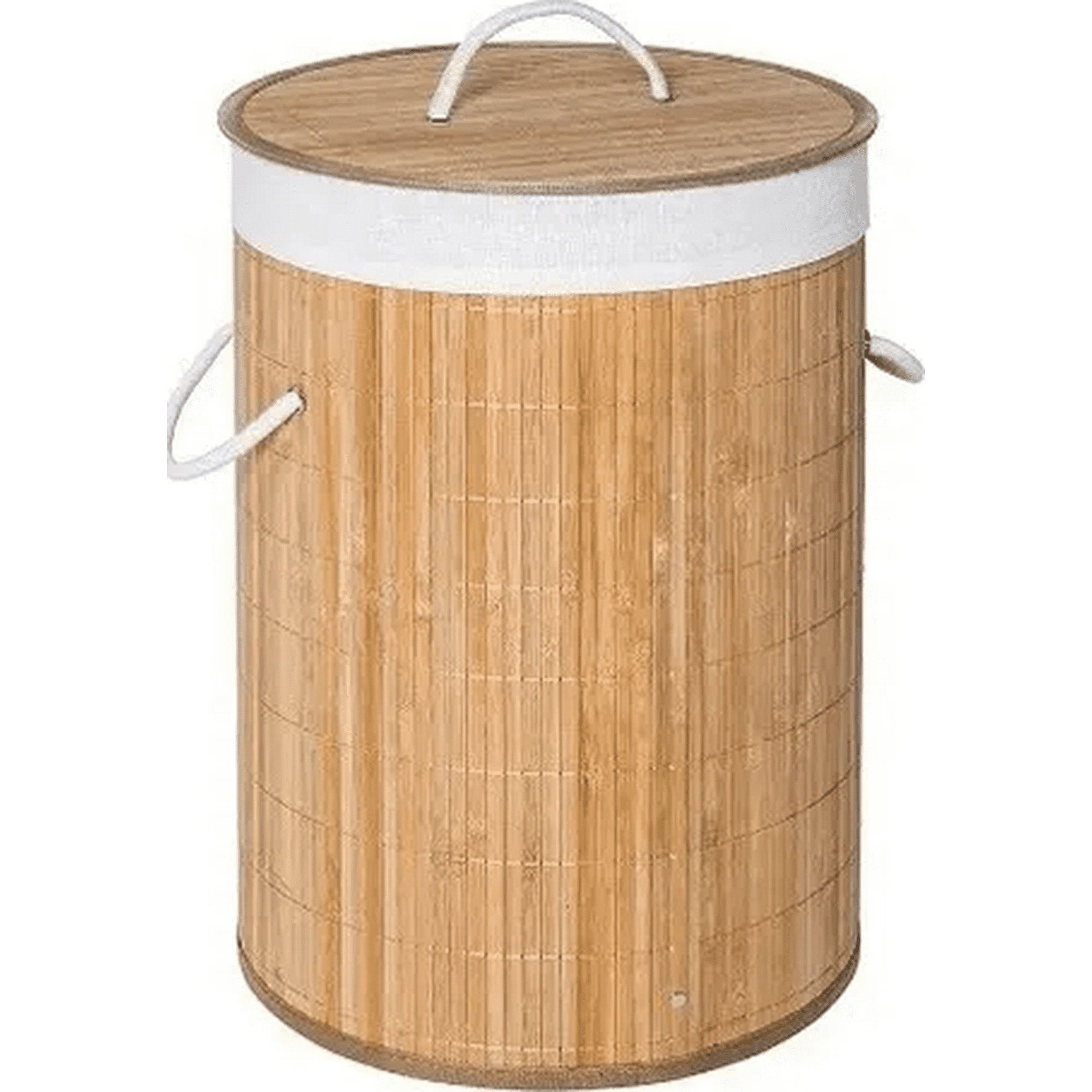 Genérico - Canasto Ropa Bambú Redondo Color Marrón