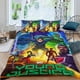 thumbnail image 2 of Justicia Joven Conjunto de sábanas temático, trío de piezas, cómodo y amigable con la piel, diseño único, regalo de decoración para el hogar para familiares, amigos y fans, 90 cm * 190 cm, 2 of 6