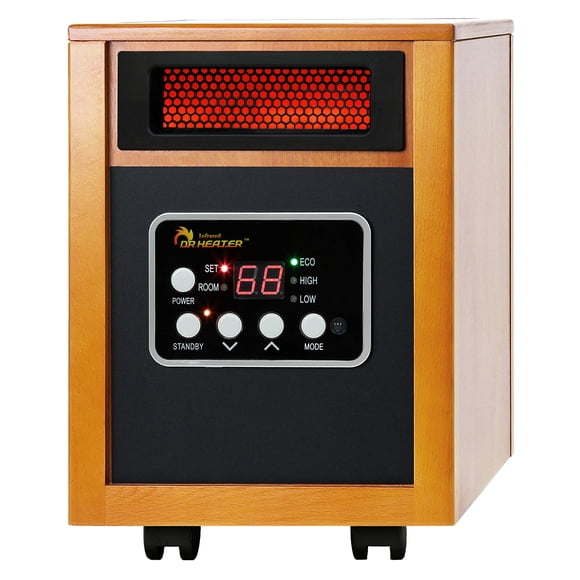 Calentador infrarrojo portátil Space Heater Dr. de 1500 W, color cereza