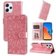 thumbnail image 5 of Funda tipo cartera FOXDOCK para Xiaomi Redmi 12 4G , diseño girasol en relieve, cuero PU, cierre magnético, soporte y tarjetero, 5 of 5