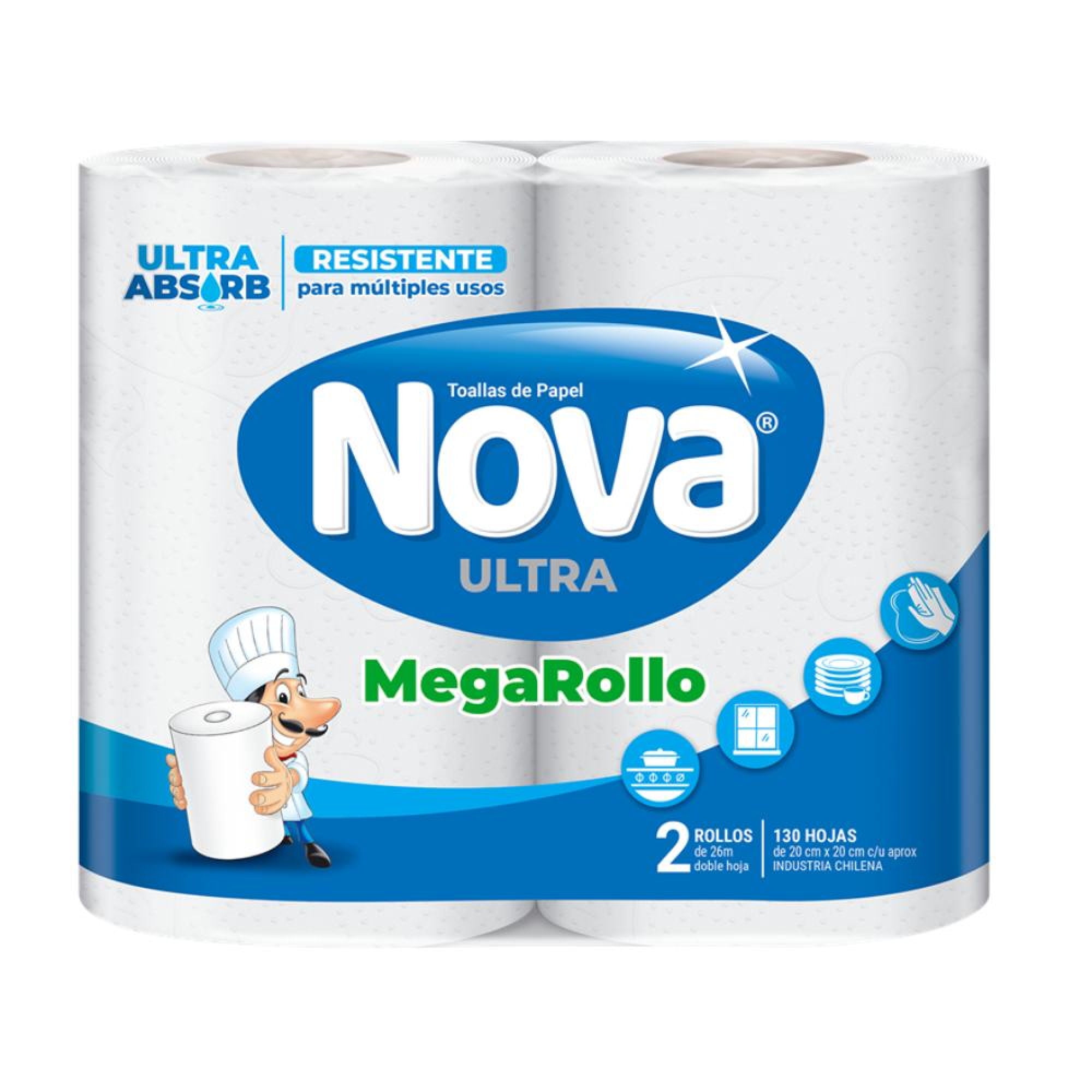 Nova - Toalla De Papel Ultra Megarollo Doble Hoja 26 M 2 Un
