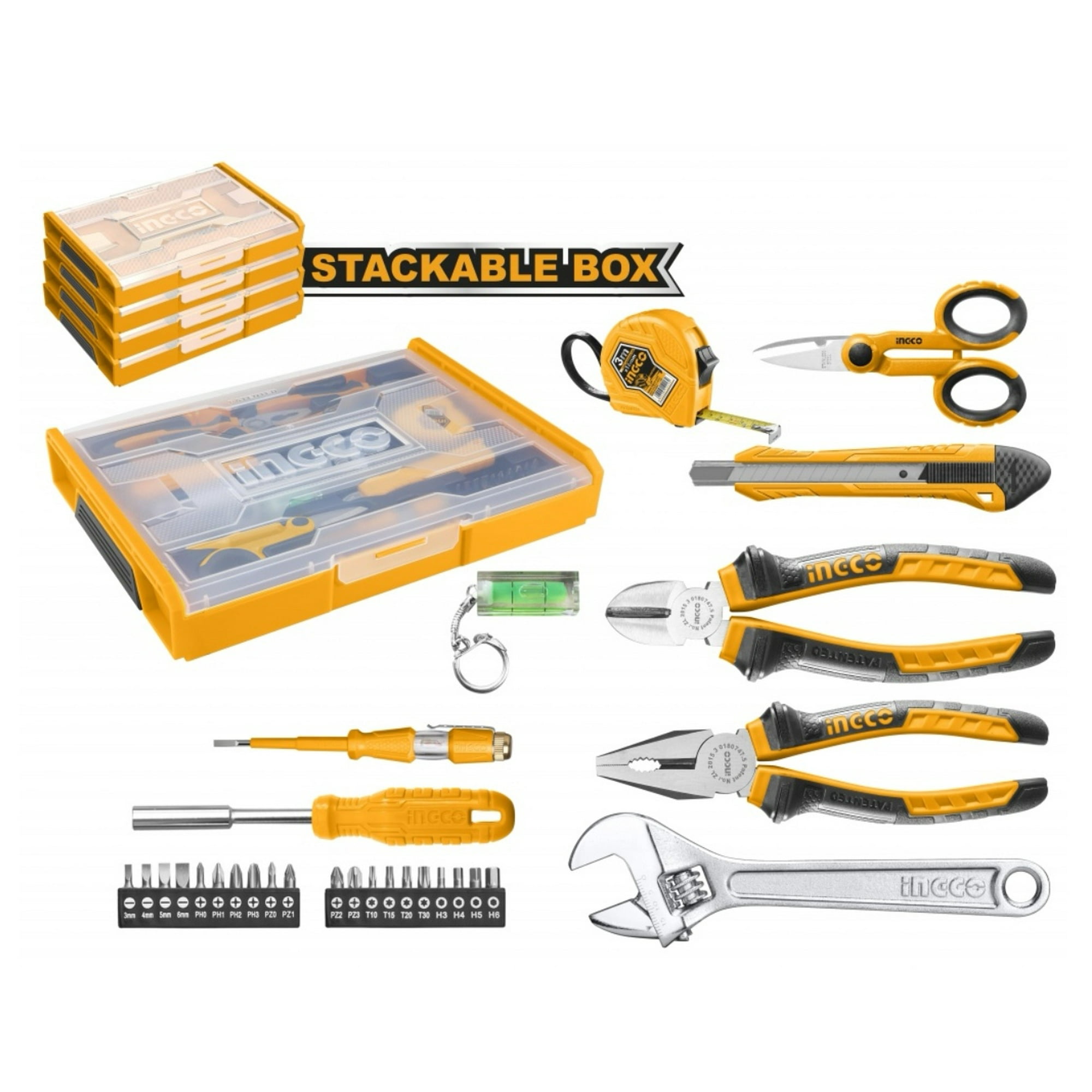 Set Juego De 29 Piezas Ingco + Caja Apilable