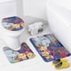 thumbnail image 4 of Canticos-theme 4-Piece Shower Curtain Set with Rugs, Waterproof Bathroom Decor Set Includes Bath Mat, U-Shaped Rug, Toilet Lid Cover and Curtain with Hooks, 4 of 6