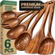 thumbnail image 1 of Zulay Kitchen 6 Piece Teak Wooden Utensil Set, Wooden Spoons, 1 of 3