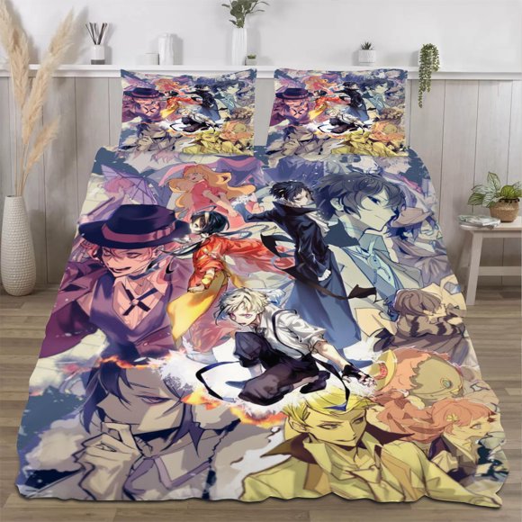 Bungo Stray Dogs Quilts for Queen Bed Bedspreads,Soft Bed Quilt Lightweight Bedspread,Quilted Coverlet