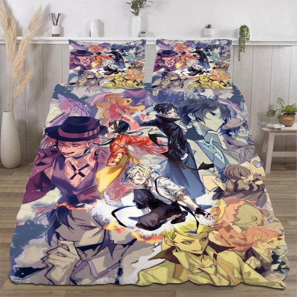 Bungo Stray Dogs Quilts for Queen Bed Bedspreads,Soft Bed Quilt Lightweight Bedspread,Quilted Coverlet