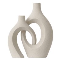 Genérico - Pack 2 Floreros Entrelazados Blanco Y Negro Blanco