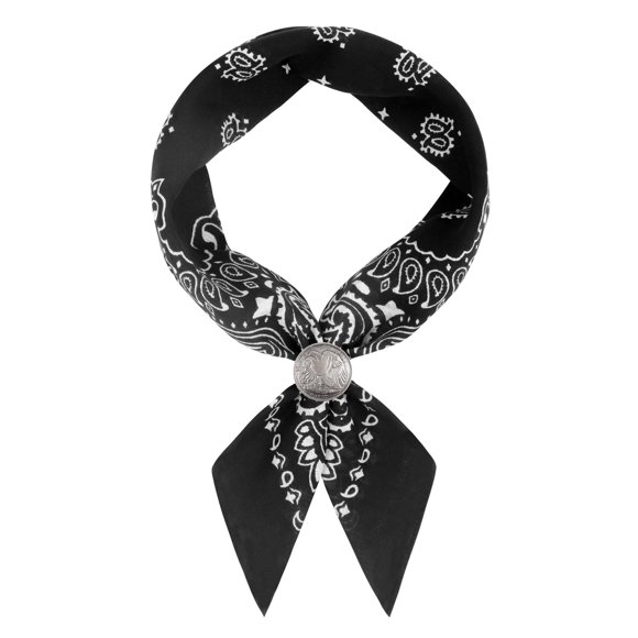 Pañuelo Bandana Hymeiluely 55x55 cm Algodón Negro Paisley