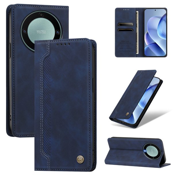 Funda Billetera para Honor X9a 5G Imán y Resistente Azul