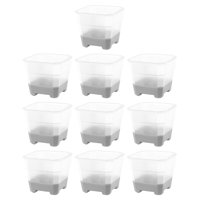 Ioensy - 10X Macetas Para Vivero Macetas Para Plantas Bonsai Interior Exterior Flor Gris