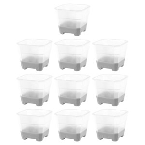 Ioensy - 10X Macetas Para Vivero Macetas Para Plantas Bonsai Interior Exterior Flor Gris