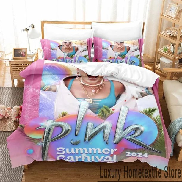Personality Hip Hop Pink Singer Tour Bedding Set Duvet Cover Bed Set Quilt Cover Pillowcase Comforter Size Boys Adult Bed Sheets