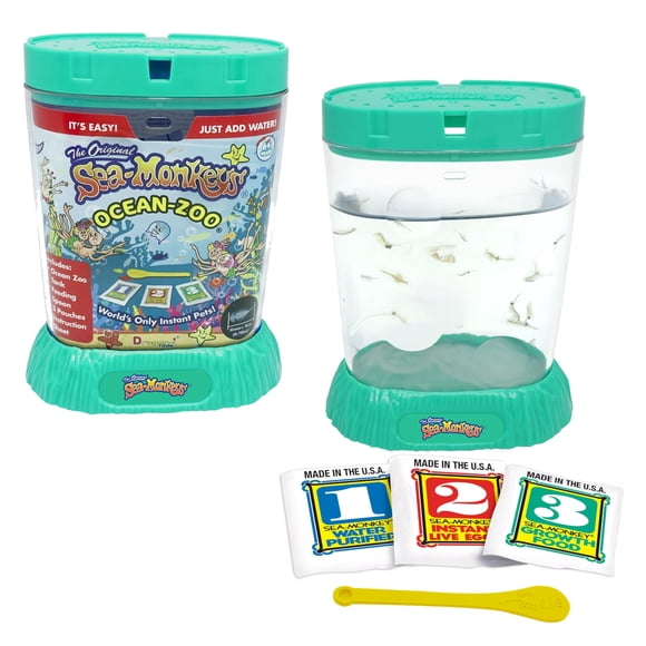 Kit Científico Sea Monkeys Ocean Zoo Huevos Comida Purificador de Agua