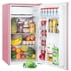 thumbnail image 1 of Minirefrigerador Upstreman de 90.6 litros con congelador de 3.2 pies cúbicos, rosa, 1 of 3