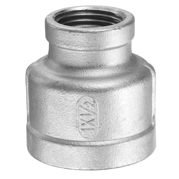 Acoplamiento reductor Uxcell 1" x 1/2" NPT rosca hembra reductor de acero inoxidable 304 para tubo de agua, aceite, gas