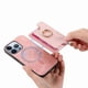 thumbnail image 4 of Funda Magnética para iPhone 16 Pro con Billetera y Anillo, Protector Resistente Rosa, 4 of 6