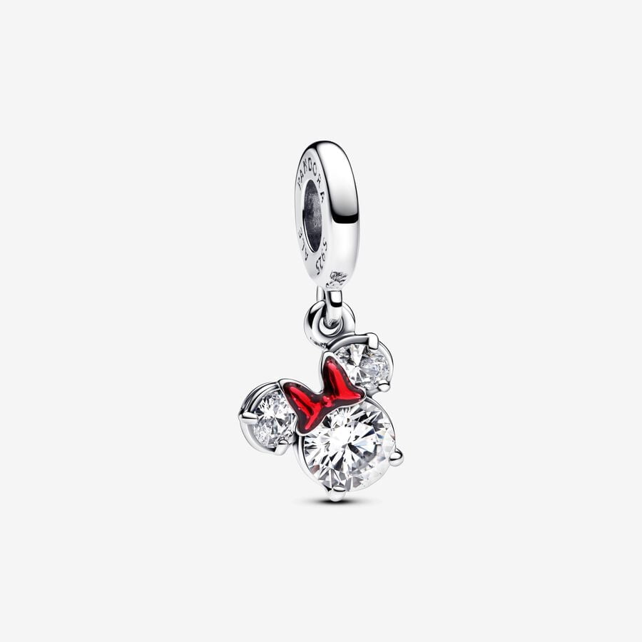 Dije Pandora Disney Minnie Mouse Silhouette Plata Esterlina Rojo
