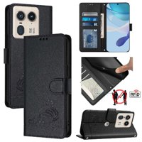 Funda Tipo Cartera Foxdock Para Motorola Edge 50 Con Soporte, Ranuras, Rfid, Diseño De Gato
