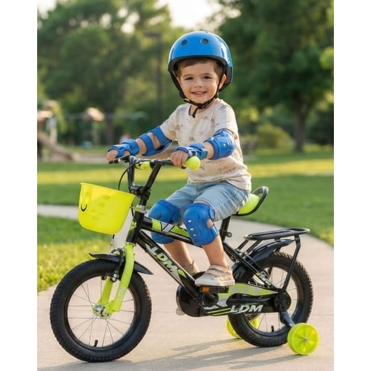 Imac Hogar - Bicicleta Infantil Aro 14 Con Kit De Protección Y Ruedas De Entrenamiento