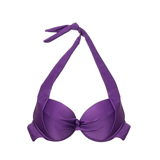 Bikini Estilo Sostén Con Relleno Color Morado L