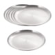 thumbnail image 1 of Paquete de 6 platos llanos de acero inoxidable, vajilla para camping, bandeja redonda para pizza, plato de acero inoxidable para exteriores para campi L, 1 of 5