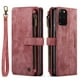 thumbnail image 1 of Wallet Case Artificial Leather Card Holder, Magnetic Kickstand & Zipper For Samsung Galaxy S23 S22 S21 S20 Ultra S21 FE S10 S9 S8 Plus Note 10 Note 20 Ultra, 1 of 3