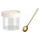 thumbnail image 4 of Recipiente de almacenamiento de alimentos transparente Contenedor de almacenamiento Recipiente de vidrio de borosilicato alto con escala multifunción 200ml con cuchara, 4 of 5