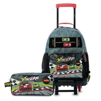 Totto - Pack Escolar Mochila Gris Con Ruedas + Estuche Grand Prix