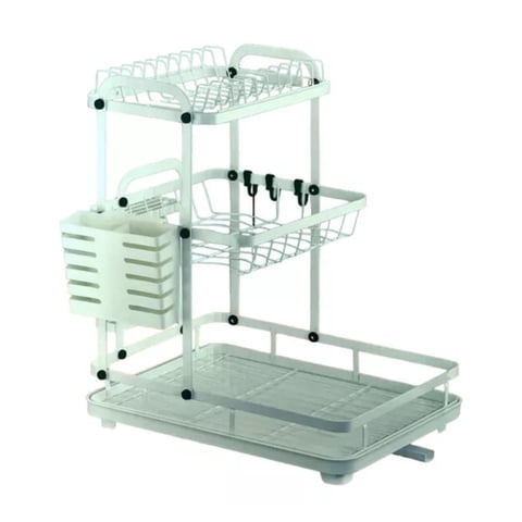 Total E-Commerce - Rack Organizador Escurridor De Loza Platos 3 Niveles Mj-3042
