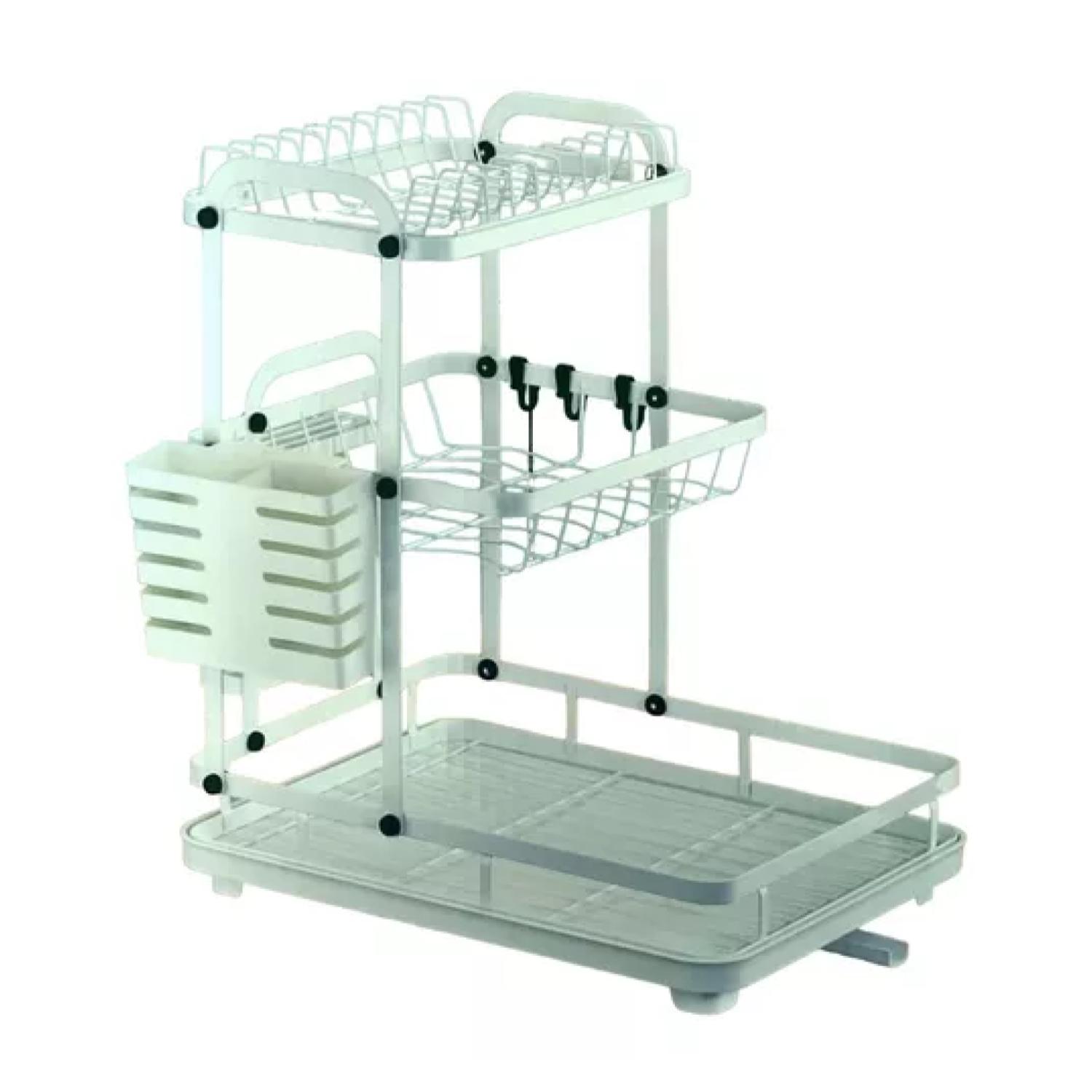 Total E-Commerce - Rack Organizador Escurridor De Loza Platos 3 Niveles Mj-3042