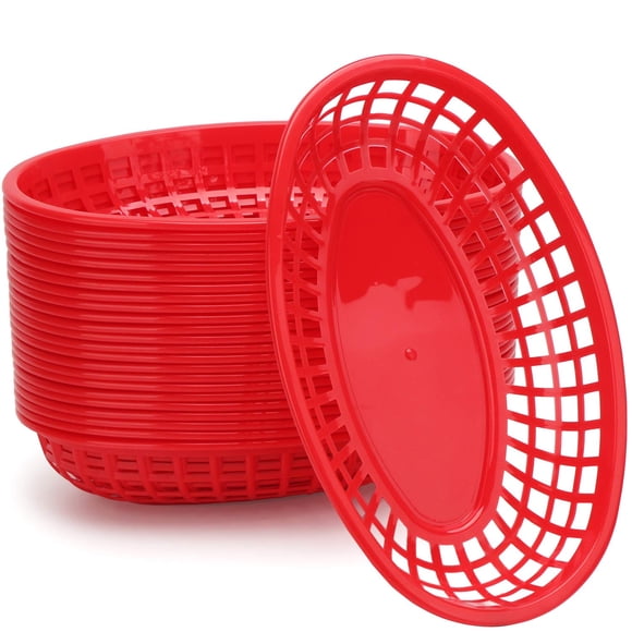 Cesta EUSOAR de plástico rojo 24 cm x 15 cm (24 unidades)
