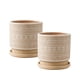 thumbnail image 1 of Macetero Maceta De Ceramica Beige Con Patrones Blancos S, 1 of 7