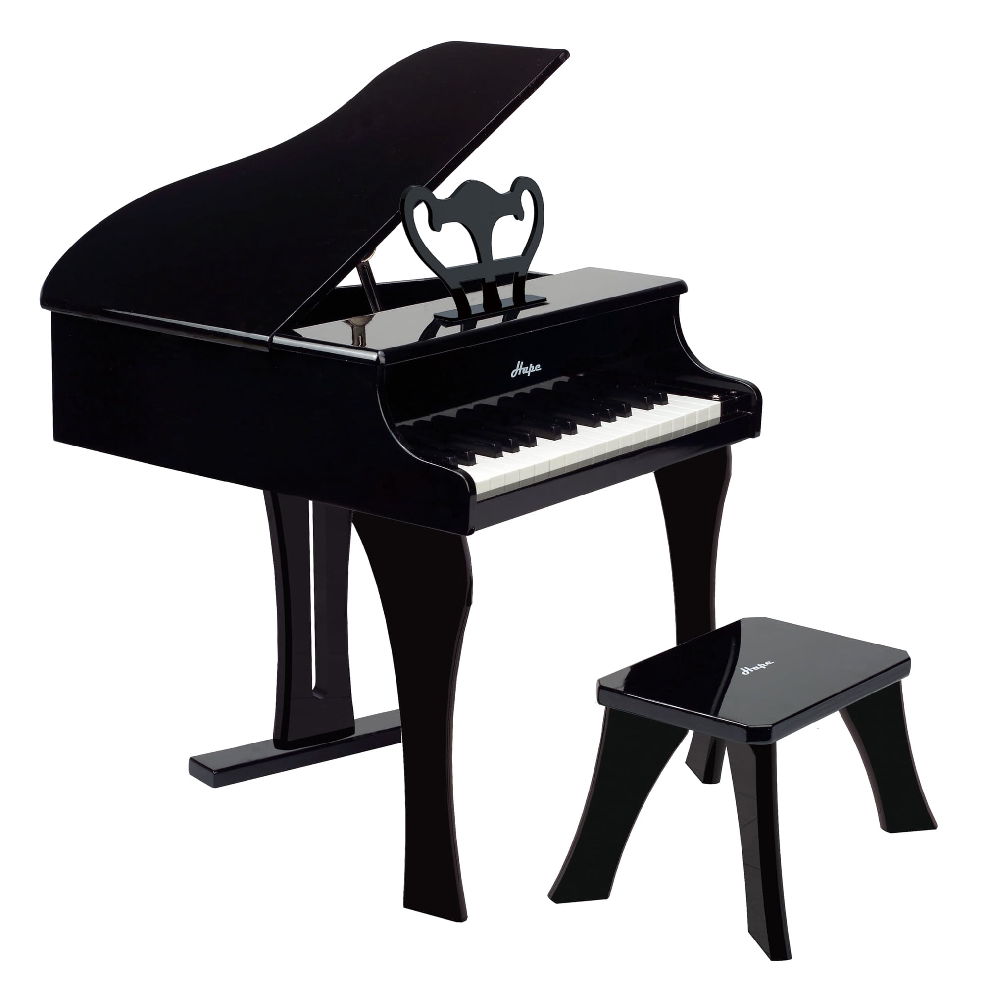 Set De Juguetes Musicales Piano Hape Classic Grand Black De 30 Teclas Para Niños
