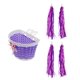 thumbnail image 2 of Ni?os Ni?a Bicicleta Cesta Delantera Soporte De Compra De Bicicleta Y 2 Pares De Serpentina Morado, 2 of 4