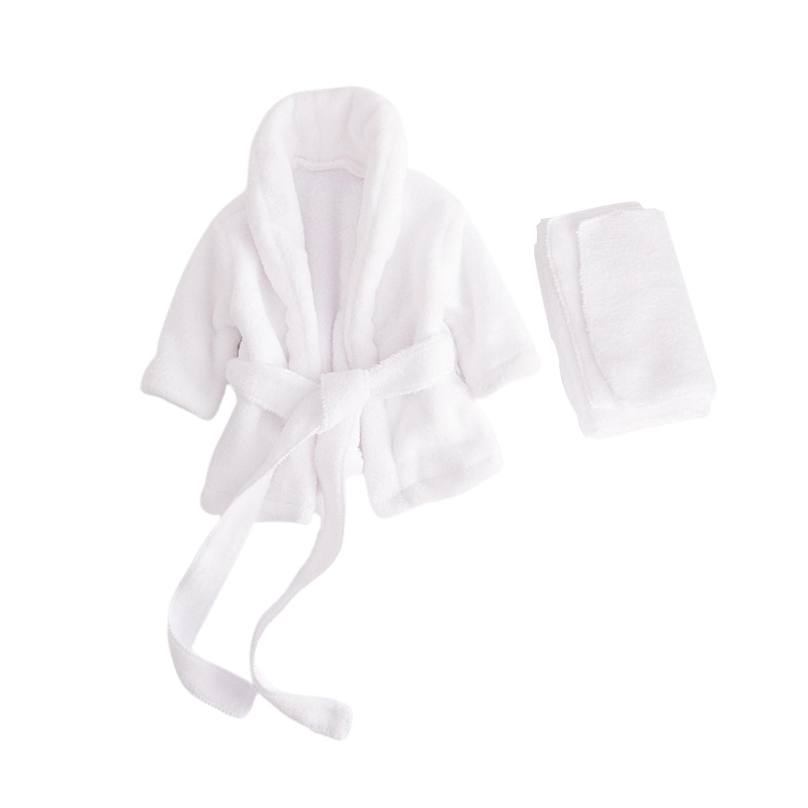 Magideal - Cómodos Accesorios De Fotografía Para Recién Nacidos, Trajes De Albornoz, Accesorios De Fotografía Para , Conjunto De Traje De Toalla De Baño , Blanco